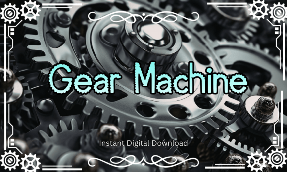 Gear Machine Font: Bold Industrial Style for Handmade Labels & Signs