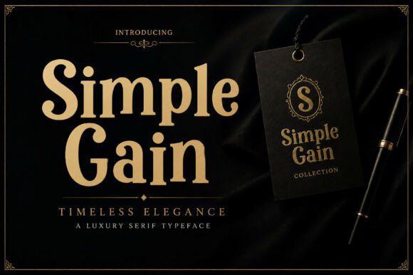 Simple Gain: A Bold Vintage Display Font for Makers